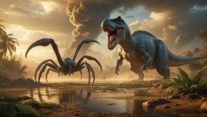 ليه علماء الفيزياء مهتمين بالمخلوقات المرعبة اللى عاشت قبل الديناصورات ؟ phoenix 10 a cinematic ultrarealistic prehistoric landscape on 0