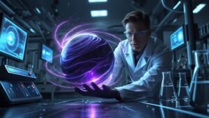 السائل المظلم: نظرية جديدة سوف تحل 95% من آلغاز الكون المجهولة, فهل إقتربنا من نظرية كل شيء؟ phoenix 10 a scientist in a hightech lab recoiling slightly as 0