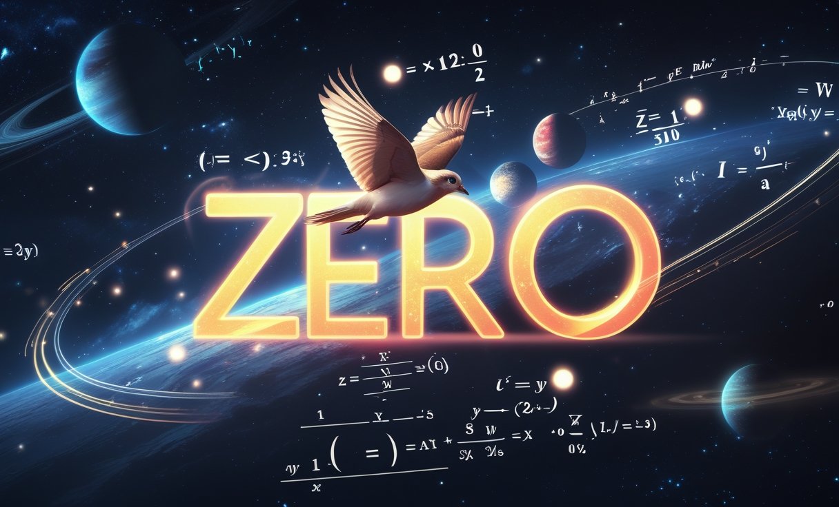 قصة اختراع الصفر : السر الذي يحكم الكون ويكشف عظمة الخلق. phoenix 10 the word zero glowing brightly in the center of dee 0